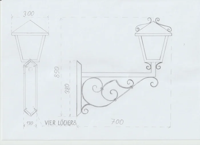 Ručne kovaná Lucerna - Viola – Obrázok 2